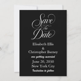 Elegante kalligrafie Save the Date Huwelijk Kaart