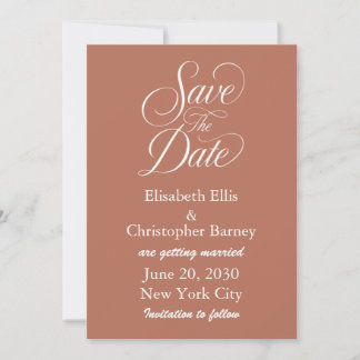Elegante kalligrafie Save the Date Huwelijk Kaart