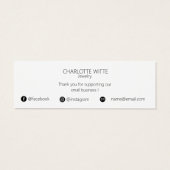 Elegante kalligrafie Scrip dank u voor uw bestelli Mini Visitekaartjes (Achterkant)