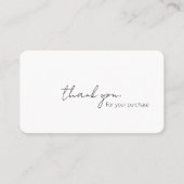 Elegante kalligrafie Scrip dank u voor uw bestelli Visitekaartje (Voorkant)