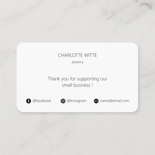 Elegante kalligrafie Scrip dank u voor uw bestelli Visitekaartje (Achterkant)