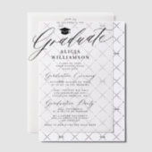 Elegante kalligrafie script afstudeerfeest vellum uitnodigingen (Offset (Uitnodiging))