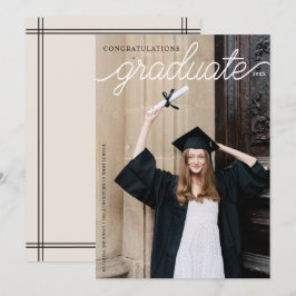 Elegante kalligrafie Script Afstuderen Foto Aankondiging