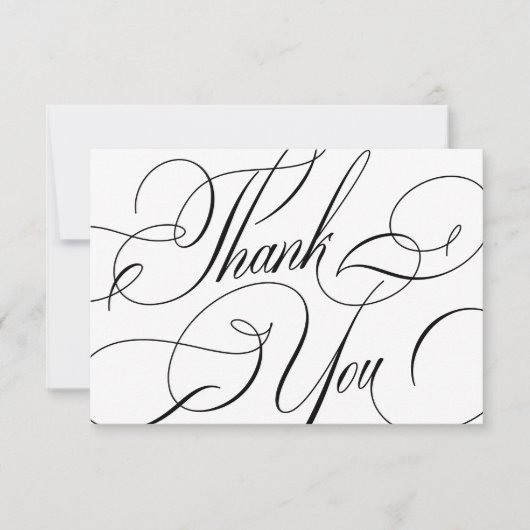 Elegante kalligrafie script bericht bruiloft bedankkaart (Voorkant)