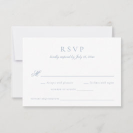 Elegante kalligrafie script blauwe trouw-RSVP Kaart