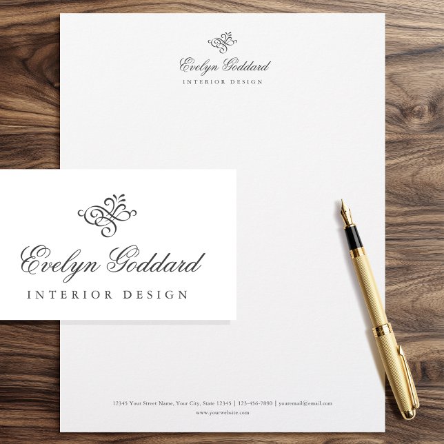 Elegante kalligrafie script bloemrijke professione briefhoofd (Creator heeft geüpload)