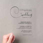 Elegante kalligrafie script bruiloft acryl uitnodigingen (Insitu (Draagbaar))
