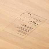 Elegante kalligrafie script bruiloft acryl uitnodigingen (Laagn)