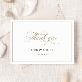 Elegante kalligrafie script bruiloft bedankt kaart