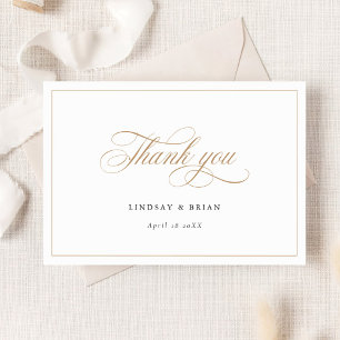 Elegante kalligrafie script bruiloft bedankt kaart