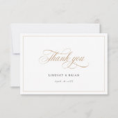 Elegante kalligrafie script bruiloft bedankt kaart (Voorkant)