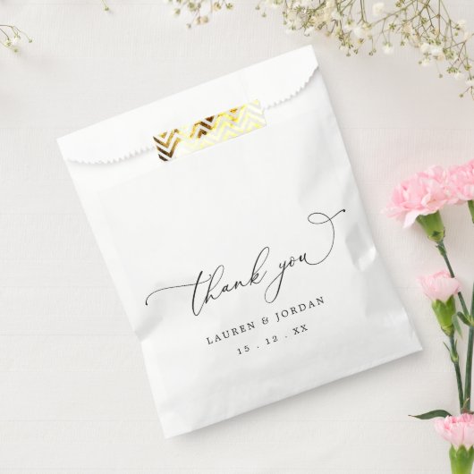 Elegante kalligrafie script bruiloft dank u bedankzakje (Gezegeld)