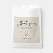 Elegante kalligrafie script bruiloft dank u bedankzakje (Voorkant)