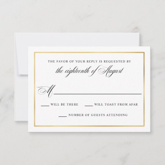 Elegante kalligrafie Script bruiloft RSVP (Voorkant)