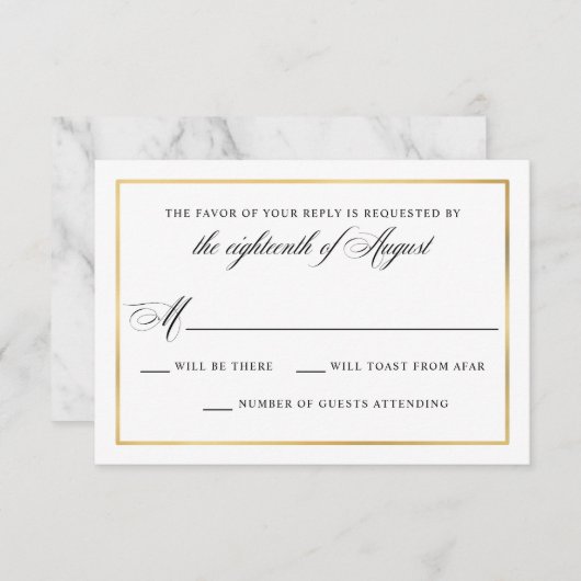 Elegante kalligrafie Script bruiloft RSVP (Voorkant / Achterkant)