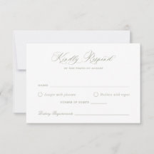 Elegante kalligrafie script bruiloft RSVP kaart