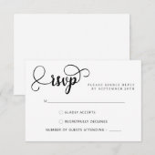 Elegante kalligrafie script bruiloft RSVP Kaarten (Voorkant / Achterkant)
