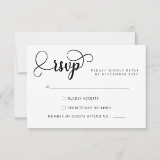 Elegante kalligrafie script bruiloft RSVP Kaarten Kaartje