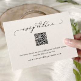 Elegante kalligrafie script bruiloft RSVP online Informatiekaartje