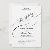 Elegante kalligrafie script bruiloft uitnodiging