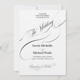 Elegante kalligrafie script bruiloft uitnodiging