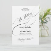 Elegante kalligrafie script bruiloft uitnodiging (Staand voorkant)
