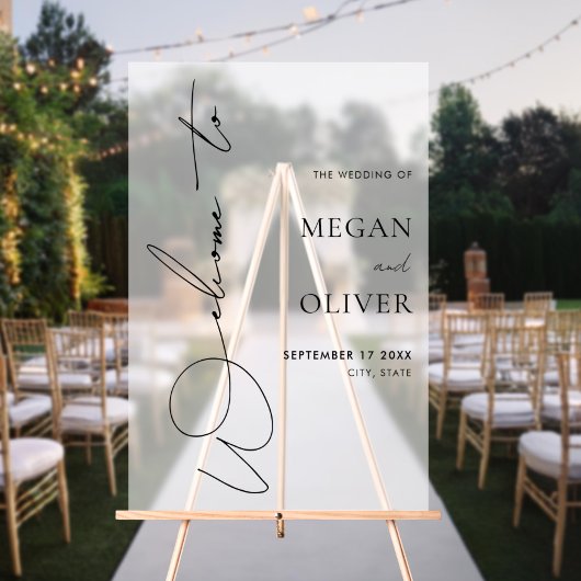 Elegante kalligrafie script bruiloft welkom Froste Acryl Bord