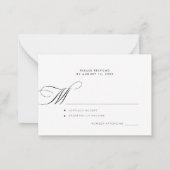Elegante kalligrafie script budget bruiloft RSVP Notitiekaartje (Achterkant)