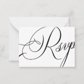 Elegante kalligrafie script budget bruiloft RSVP Notitiekaartje (Voorkant)