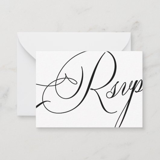 Elegante kalligrafie script budget bruiloft RSVP Notitiekaartje (Voorkant)