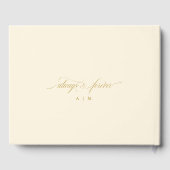 Elegante kalligrafie Script Cream en gouden bruilo Gastenboek (Achterkant)