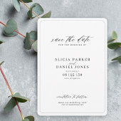 Elegante kalligrafie script eenvoudige trouwdag save the date