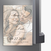 Elegante kalligrafie script foto bruiloft save dat magnetische uitnodiging