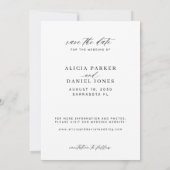 Elegante kalligrafie script foto bruiloft save the date (Achterkant)