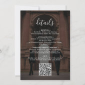 Elegante kalligrafie script foto QR code bruiloft Kaart (Achterkant)