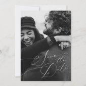 Elegante kalligrafie script foto save the date kaart (Voorkant)