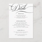 Elegante kalligrafie script gast bruiloft details informatiekaartje (Voorkant)