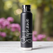 Elegante kalligrafie script gepersonaliseerde naam waterfles