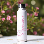 Elegante kalligrafie script gepersonaliseerde naam waterfles
