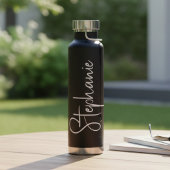 Elegante kalligrafie script gepersonaliseerde naam waterfles
