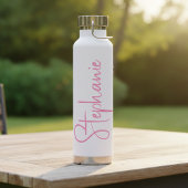 Elegante kalligrafie script gepersonaliseerde naam waterfles