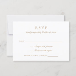 Elegante kalligrafie Script Gold Wedding RSVP Kaart
