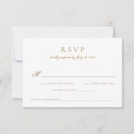 Elegante kalligrafie script goud bruiloft RSVP Kaart