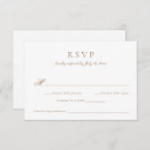 Elegante kalligrafie script goud bruiloft RSVP Kaart (Voorkant / Achterkant)