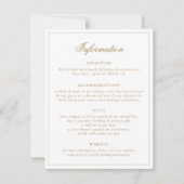 Elegante kalligrafie script gouden bruiloft detail kaart (Voorkant)