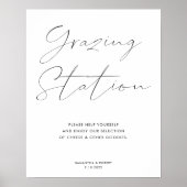 Elegante kalligrafie script grazing station bruilo poster (Voorkant)