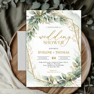 Elegante kalligrafie script groen bruiloft douche kaart