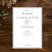 Elegante kalligrafie Script groen & wit bruiloft Kaart