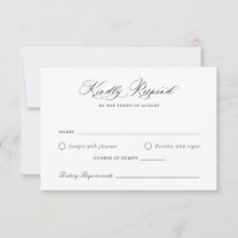 Elegante kalligrafie script huwelijks-RSVP kaart
