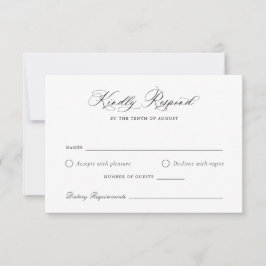 Elegante kalligrafie script huwelijks-RSVP kaart